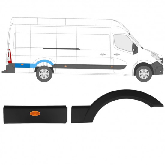 Bandou lateral pentru Renault Master 2010- / Dreapta / Set 10922