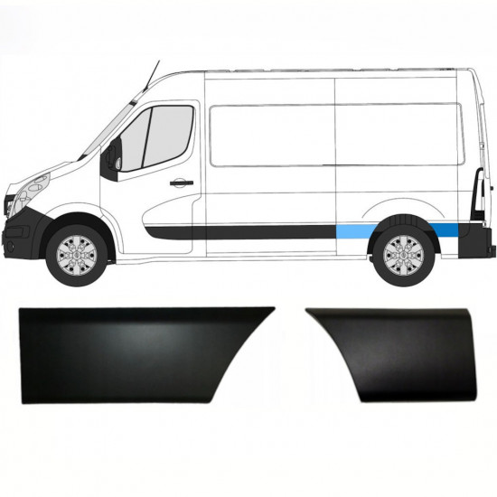 RENAULT MASTER OPEL MOVANO NV 400 2010- ORNAMENTE DIN PLASTIC PENTRU CAROSERIE A STABILIT DE DOI / STÂNGA