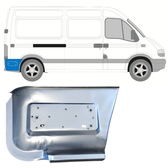 Reparație aripă spate partea inferioară din spatele roții pentru Renault Master 1998-2010 / Dreapta 14877