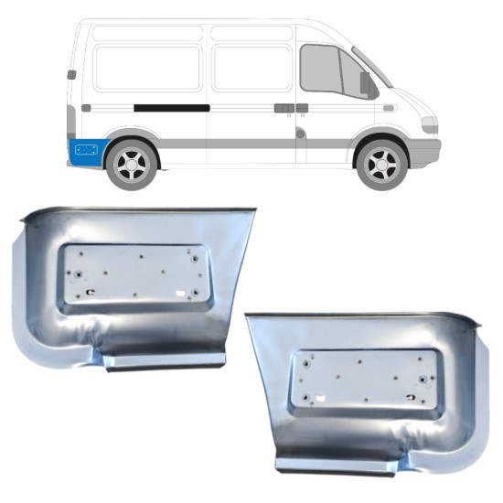 Reparație aripă spate partea inferioară din spatele roții pentru Renault Master 1998-2010 / Stânga+Dreapta / Set 16140