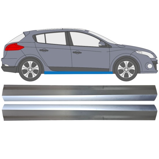 Reparație prag pentru Renault Megane III 2008-2016 / Stânga+Dreapta / Set 16045