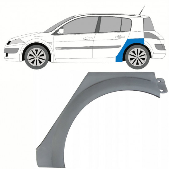 RENAULT MEGANE 2002-2008 5 UŞĂ SEGMENT REPARAȚIE ARIPĂ SPATE / STÂNGA