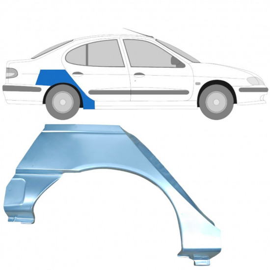 Reparație aripă spate pentru Renault Megane Classic 1995-2003 / Dreapta 6962