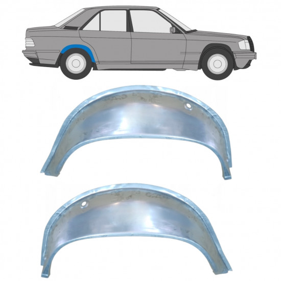 Reparație aripă interioară spate pentru Mercedes 190 1982-1993 / Stânga+Dreapta / Set 9837