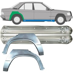 Reparație prag + aripă spate pentru Mercedes 190 W201 1982-1993 / Stânga+Dreapta / Set 9522