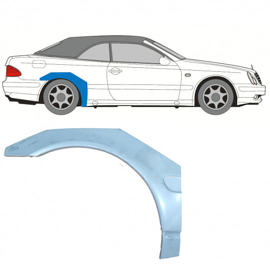 Reparație aripă spate pentru Mercedes CLK A208 1997-2003 / Dreapta / CABRIO /  7688