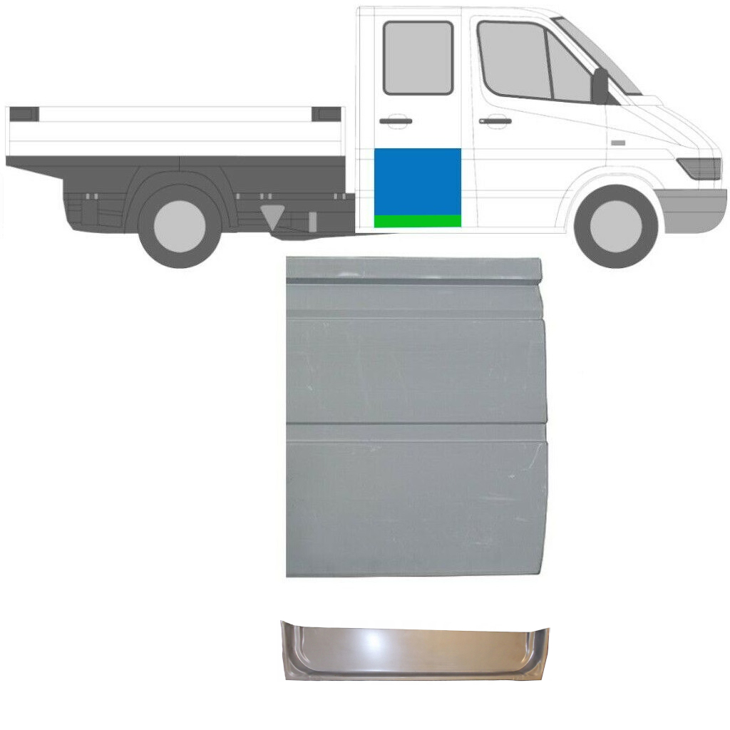 Reparație Ușă Spate Pentru Mercedes Sprinter 1995-2006 / Stânga = Dreapta (Simetric) / Cabină Dublă / Set 10483