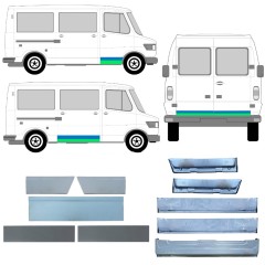 Reparație ușă interior + exterior pentru Mercedes T1 207-410 1977-1995 / Stânga+Dreapta / Set 12635