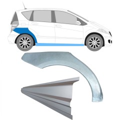 Reparație prag + aripă spate pentru Mercedes A-Class W169 2004-2012 / Dreapta / Set 11314