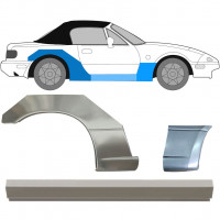Reparație prag + aripă față + aripă spate pentru Mazda MX-5 1989-1998 / Dreapta / Set 12580