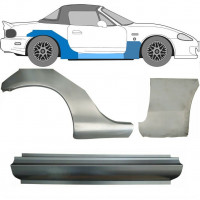 Reparație prag + aripă față + aripă spate pentru Mazda MX-5 1998-2005 NB / Dreapta / Set 11150