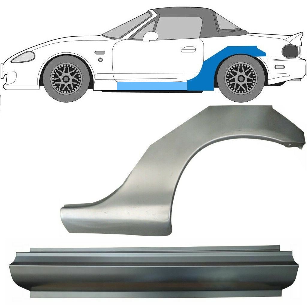 Reparație Prag + Aripă Spate Pentru Mazda Mx-5 1998-2005 Nb / Stânga / Set 10274