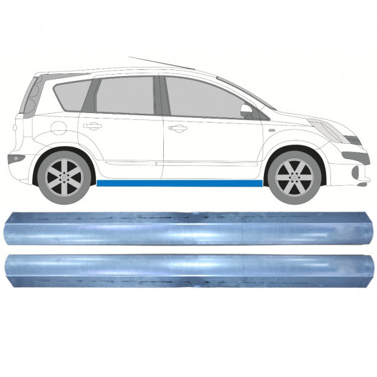 Reparație prag pentru Nissan Note 2006-2013 / Stânga = Dreapta (simetric) / Set 11485