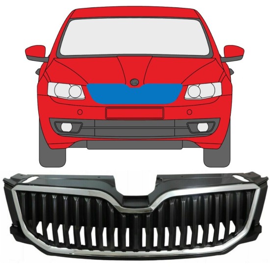 Grilă cromată pentru Skoda Octavia III 2013-2017 9354