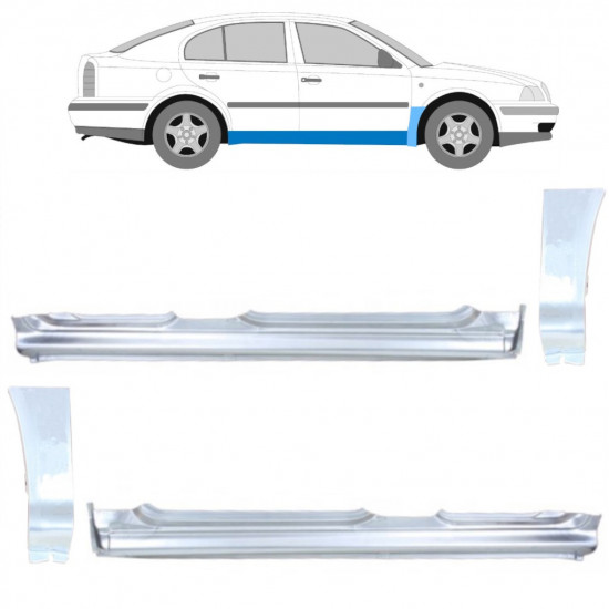 SKODA OCTAVIA 1996-2010 PANOU REPARATIE ARIPA FAȚĂ + REPARATIE PRAG INTERIOR / STÂNGA + DREAPTA