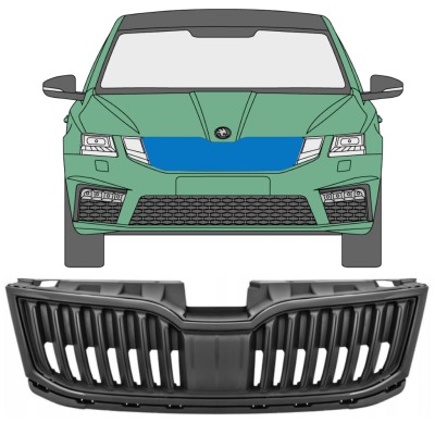 Grilă neagră pentru Skoda Octavia III 2017-2020 / Set 7549