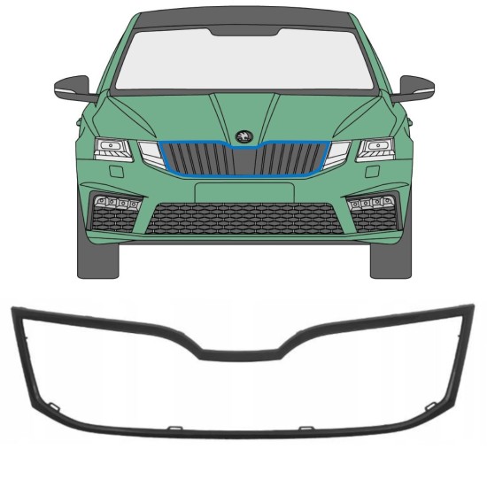 Ramă grilă față pentru Skoda Octavia III 2017-2020 16207
