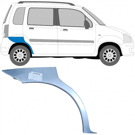 OPEL AGILA 2001-2008 SEGMENT REPARAȚIE ARIPĂ SPATE / DREAPTA