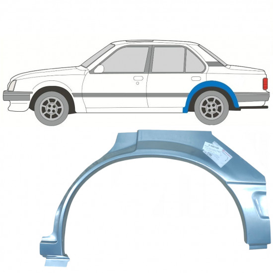 OPEL ASCONA C / VAUXHALL CAVALIER 1981-1988 5 UȘI SEGMENT REPARAȚIE ARIPĂ SPATE / STÂNGA