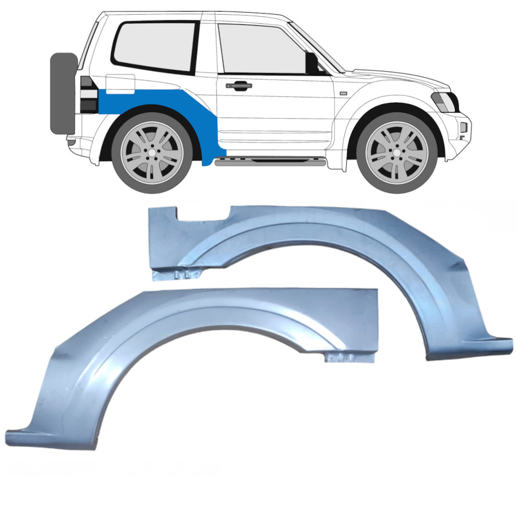 Reparație Aripă Spate Pentru Mitsubishi Pajero 1999-2006 / Stânga+Dreapta / Set 9411