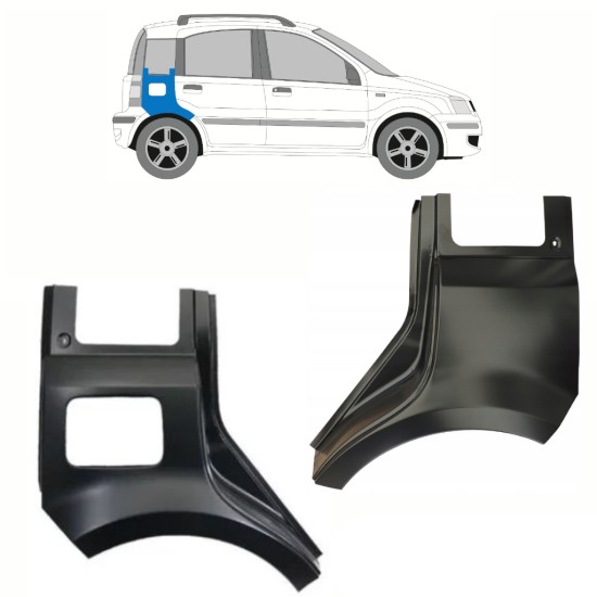 Reparație aripă spate pentru Fiat Panda 2003-2012 / Stânga+Dreapta / Set 10753