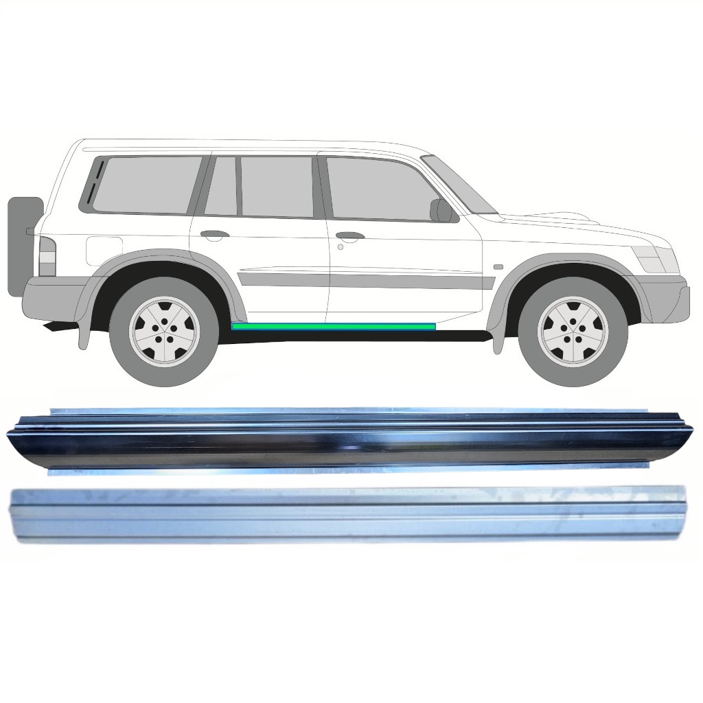 Reparație Prag Interior + Exterior Pentru Nissan Patrol 1997-2009 / Stânga = Dreapta (Simetric) / Set 10367