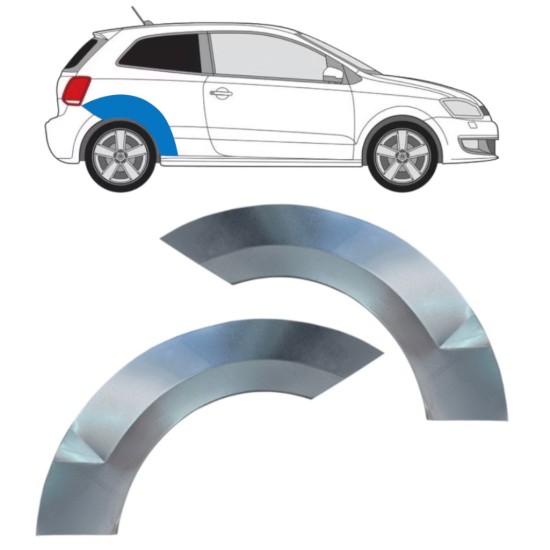 Reparație aripă spate pentru Volkswagen Polo 2009-2017 / Stânga+Dreapta / Set 16360