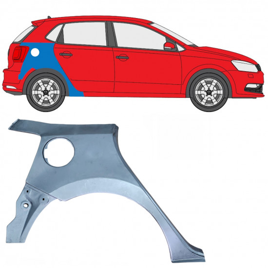 VOLKSWAGEN POLO 2009-2017 SEGMENT REPARAȚIE ARIPĂ SPATE / DREAPTA