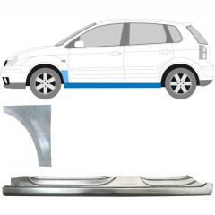 Prag complet + reparație aripă față pentru Volkswagen Polo 2001-2009 / Stânga / Set 8730