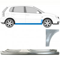 Prag complet + reparație aripă față pentru VW Polo 2001-2009 / Dreapta / Set 8729