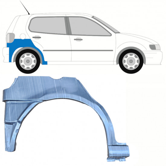 VW POLO 1994-1999 SEGMENT REPARAȚIE ARIPĂ SPATE / CU INFERIOR PARTEA SPATE / DREAPTA