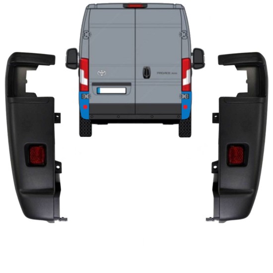 Colț bară spate 270 grade pentru Toyota Proace Max 2024- / Stânga+Dreapta / Set 15930