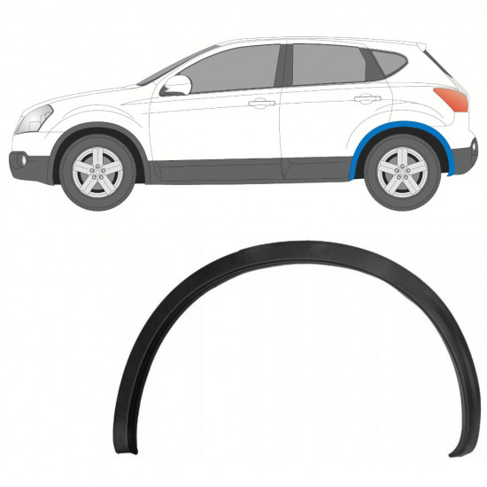 Bandou lateral aripă spate pentru Nissan Qashqai 2007-2013 / Stânga 12686