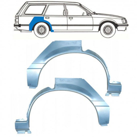 Reparație aripă spate pentru Opel Rekord E 1977-1986 / Stânga+Dreapta / COMBI / Set 10788