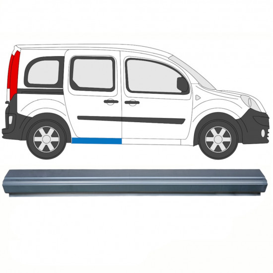 Reparație prag ușă glisantă pentru Renault Kangoo 2008- / Stânga = Dreapta (simetric) 8608