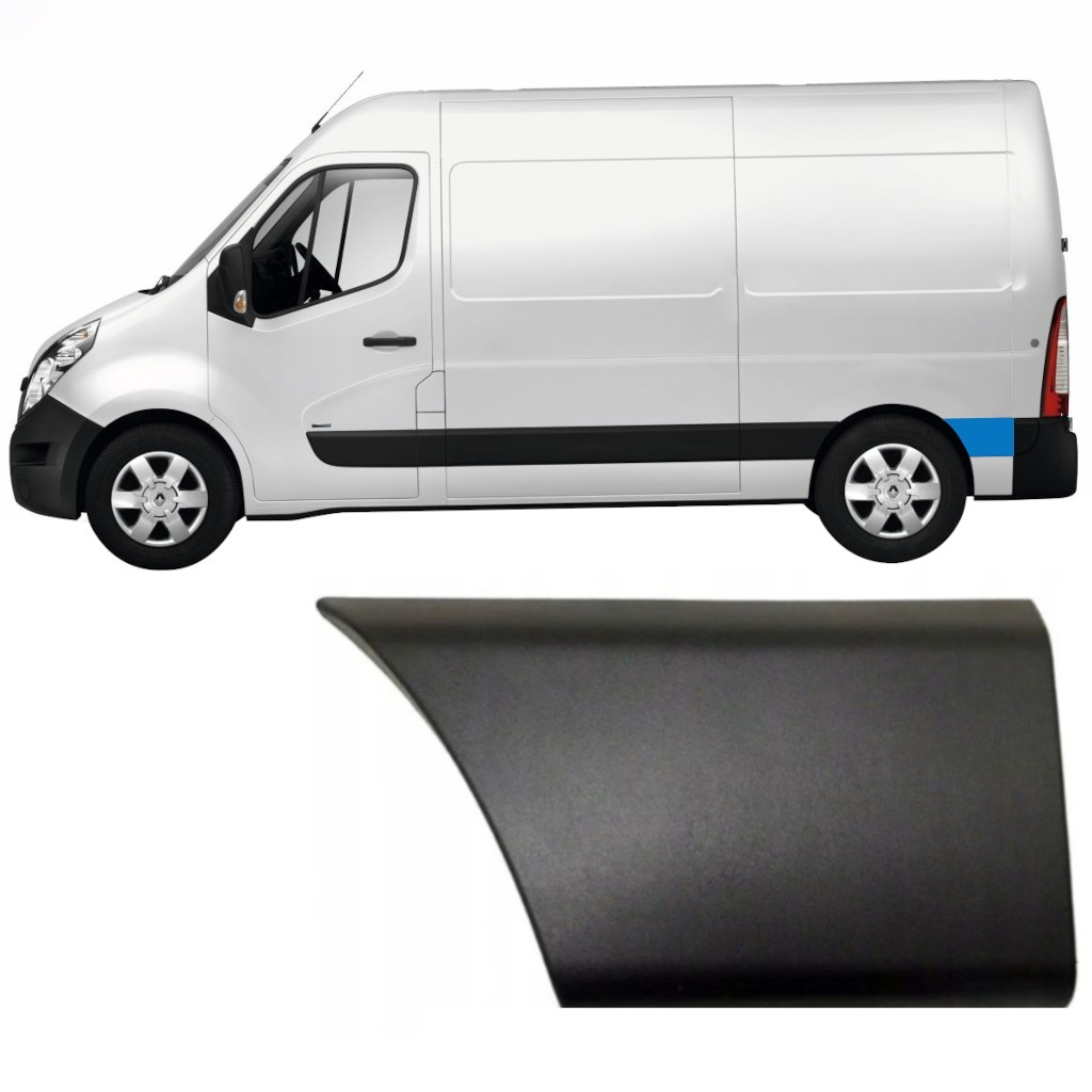 Bandou lateral stânga spate în spatele roții din spate pentru Renault Master 2010- / SWB / Stânga 8322