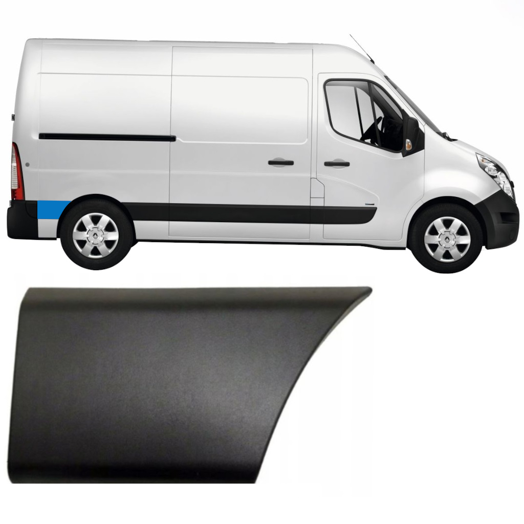 Bandou lateral stânga spate în spatele roții din spate pentru Renault Master 2010- / SWB / Dreapta 8321