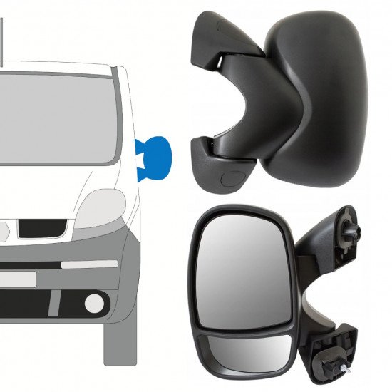 Oglindă manuală pentru Renault Trafic 2001-2014 / Stânga 8224