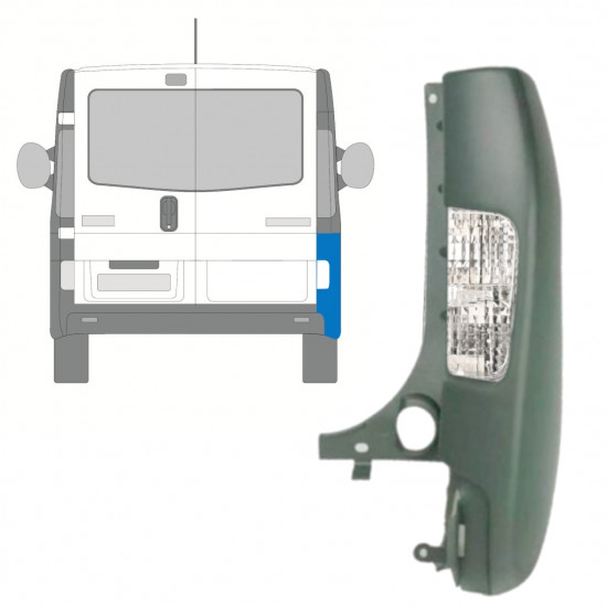 RENAULT TRAFIC 2001-2014 COLT BARĂ SPATE LAMPĂĂ / A STABILIT / DREAPTA