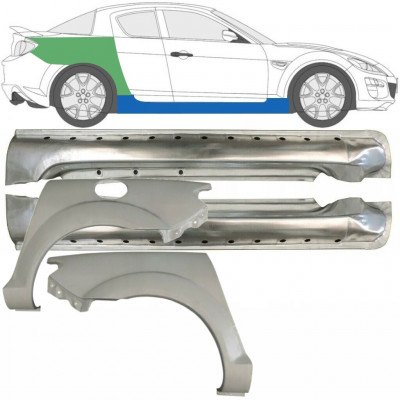 MAZDA RX8 2003-2012 DEPLIN REPARATIE PRAG INTERIOR + SEGMENT REPARAȚIE ARIPĂ SPATE / A STABILIT