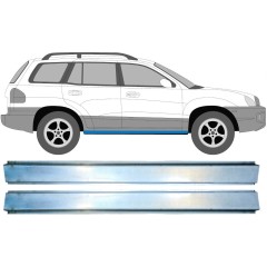 Reparație prag interior pentru Hyundai Santa Fe 2001-2006 / Stânga+Dreapta / Set 11587