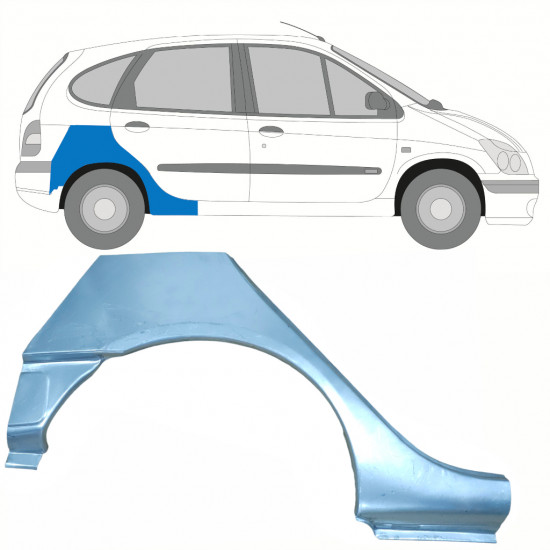 Reparație aripă spate cu prag pentru Renault Scenic 1995-2003 / Dreapta 8405