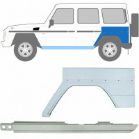 Reparație prag + aripă spate pentru Mercedes G-Class 1979- / Stânga / Set 10006