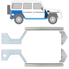Reparație prag + aripă față + aripă spate pentru Mercedes G-Class W460 W461 W463 1979-2017 / Stânga+Dreapta / Set 9711