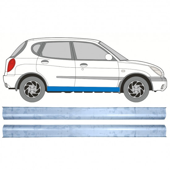 Reparație prag pentru Daihatsu Sirion 1998-2005 / Set 12456