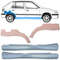 Reparație prag + aripă spate pentru Skoda Felicia 1994-2001 / Stânga+Dreapta / Set 10108