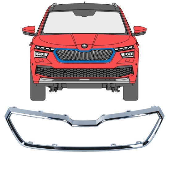 Ramă grilă față pentru Skoda Kamiq 2019-2023 17226