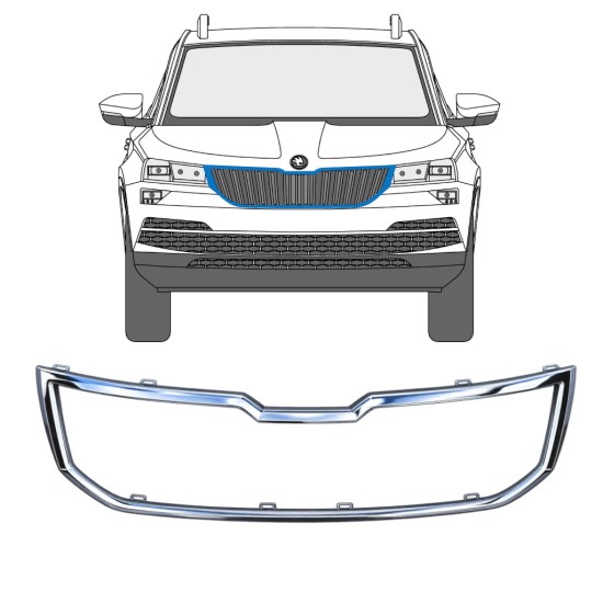 Ramă grilă față pentru Skoda Karoq 2017-2022 17232