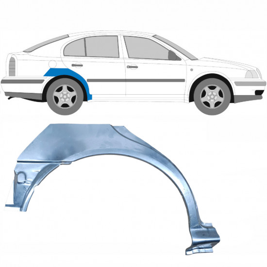 SKODA OCTAVIA 1996-2010 SEGMENT REPARAȚIE ARIPĂ SPATE / DREAPTA