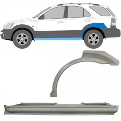 Prag complet + reparație aripă spate pentru Kia Sorento 2002-2009 / Stânga / Set 11712
